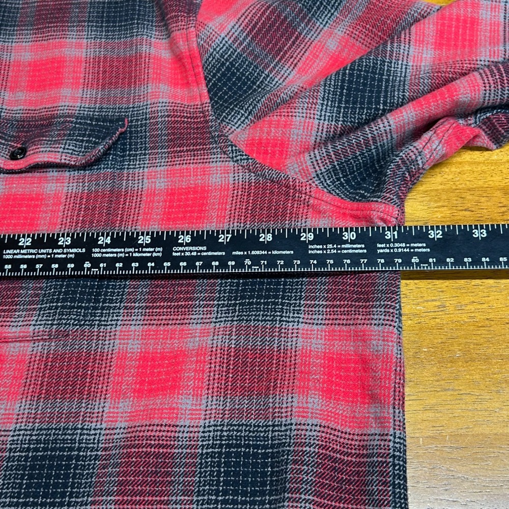 Lucky Brand Mens 3XL Red Black Plaid Flannel Button Down Shirt Cotton RN 80318 - Picture 5 of 10